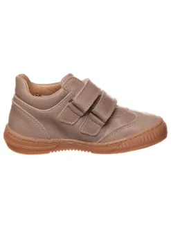 Leder-Sneakers in Taupe