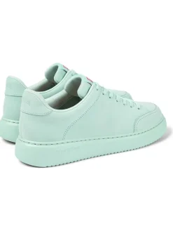 Leder-Sneakers in Türkis