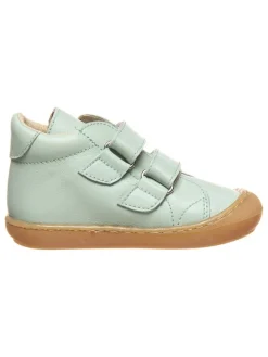 Leder-Sneakers in Türkis