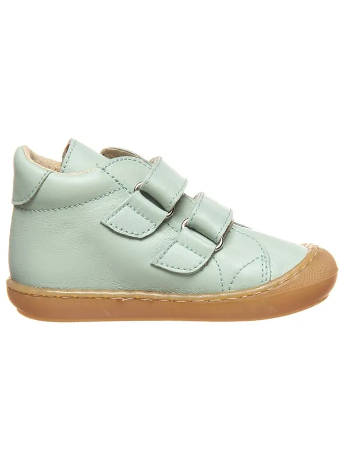 Leder-Sneakers in Türkis