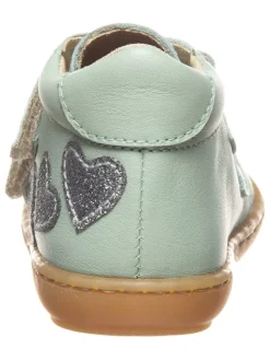 Leder-Sneakers in Türkis