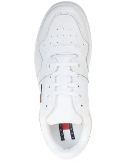 Leder-Sneakers in Weiß