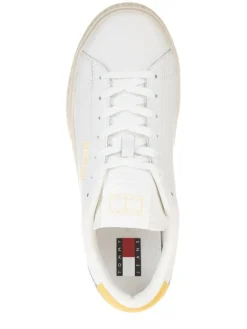 Leder-Sneakers in Weiß