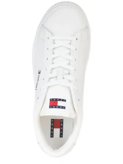 Leder-Sneakers in Weiß