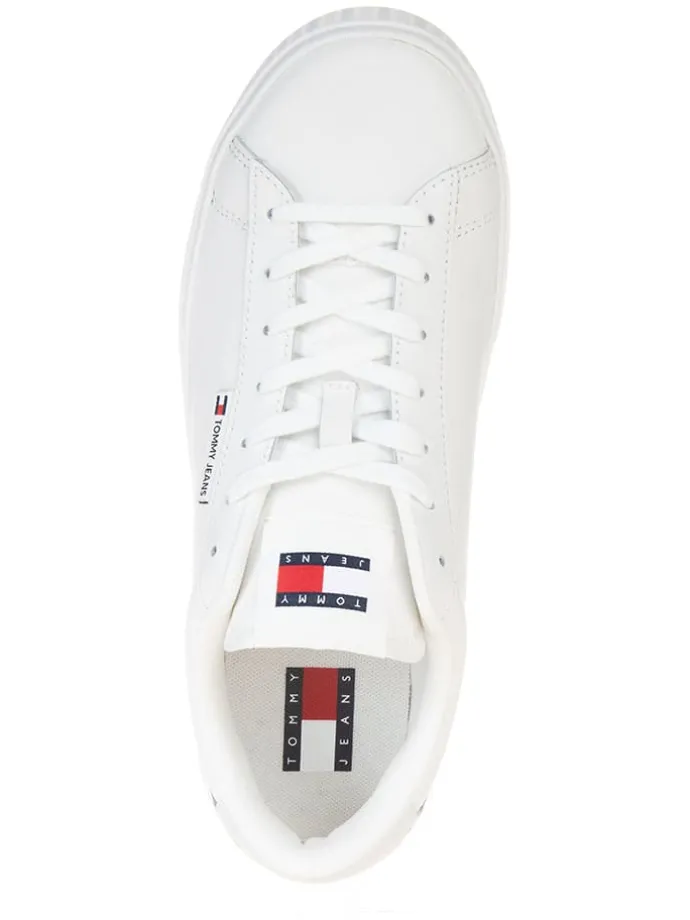 Leder-Sneakers in Weiß