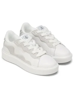 Leder-Sneakers in Weiß