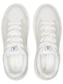 Leder-Sneakers in Weiß