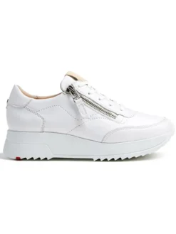 Leder-Sneakers in Weiß