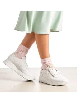 Leder-Sneakers in Weiß