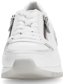 Leder-Sneakers in Weiß