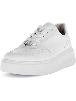 Leder-Sneakers in Weiß