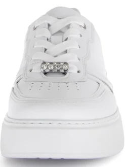 Leder-Sneakers in Weiß