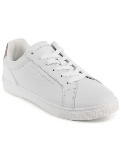 Leder-Sneakers in Weiß