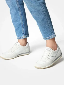 Leder-Sneakers in Weiß