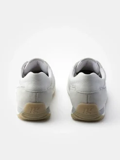 Leder-Sneakers in Weiß