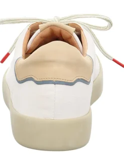 Leder-Sneakers in Weiß/ Beige