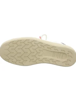 Leder-Sneakers in Weiß/ Beige