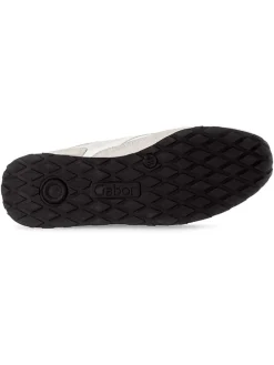 Leder-Sneakers in Weiß/ Beige