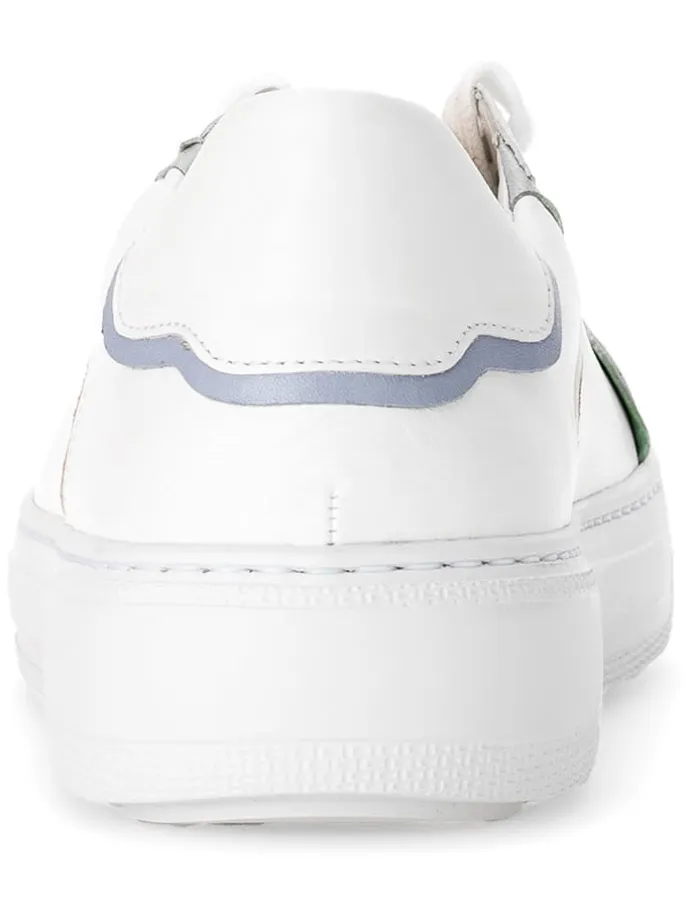 Leder-Sneakers in Weiß/ Bunt