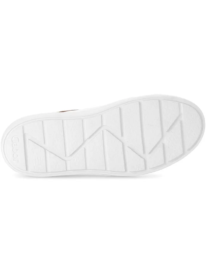 Leder-Sneakers in Weiß/ Bunt