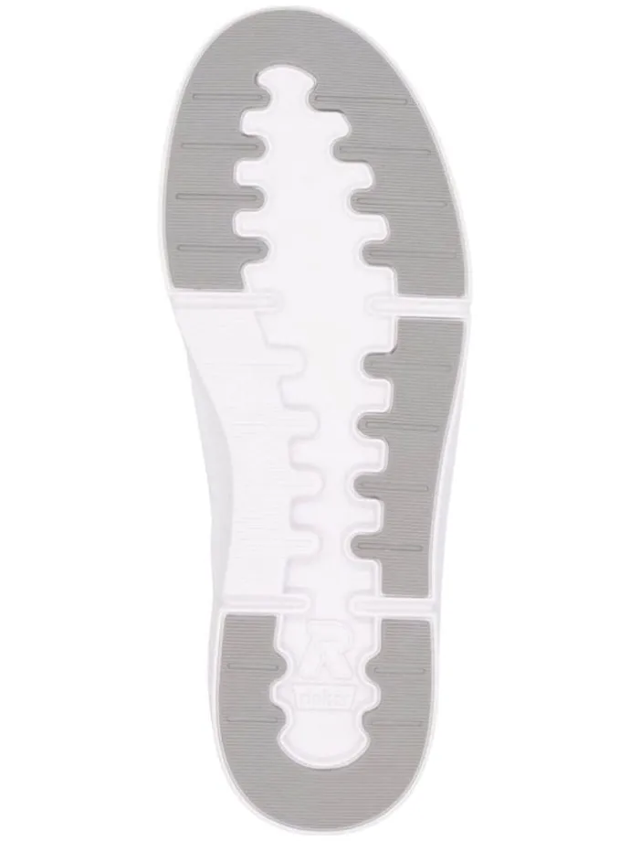 Leder-Sneakers in Weiß/ Dunkelblau