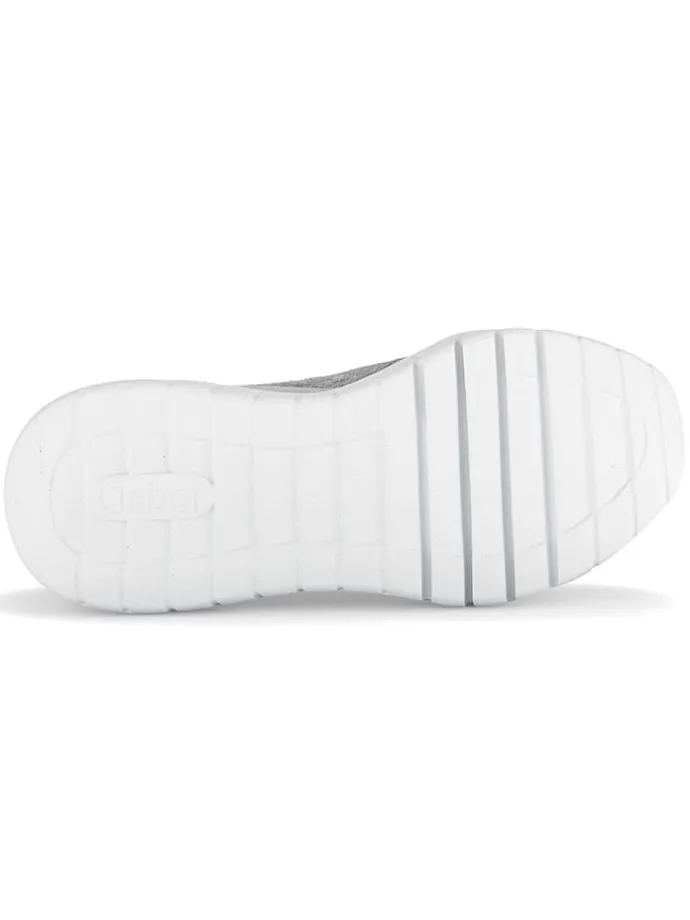 Leder-Sneakers in Weiß/ Grau/ Silber