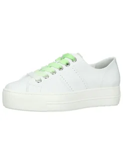 Leder-Sneakers in Weiß/ Grün