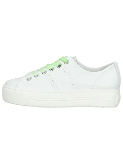 Leder-Sneakers in Weiß/ Grün