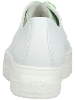 Leder-Sneakers in Weiß/ Grün