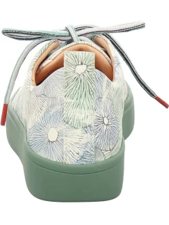 Leder-Sneakers in Weiß/ Grün/ Bunt