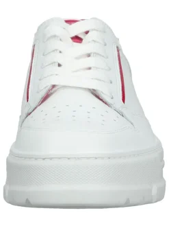 Leder-Sneakers in Weiß/ Pink