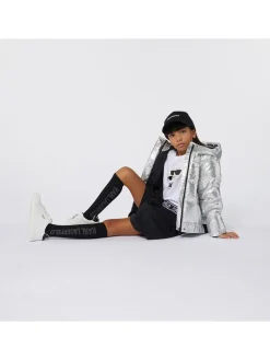 Leder-Sneakers in Weiß/ Schwarz