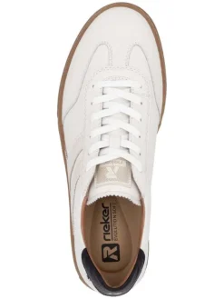 Leder-Sneakers in Weiß/ Schwarz