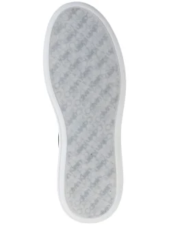 Leder-Sneakers in Weiß/ Schwarz