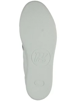 Leder-Sneakers in Weiß/ Silber