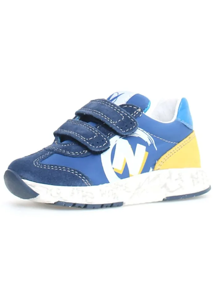 Leder-Sneakers "Jesko 2" in Gelb/ Blau