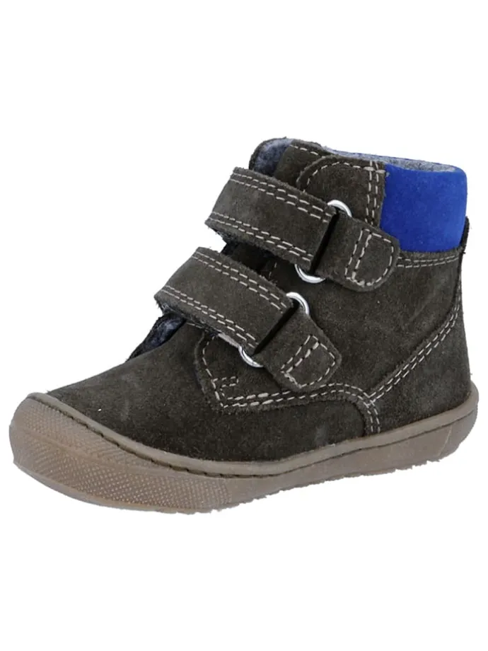 Leder-Sneakers "Maxi" in Anthrazit/ Blau