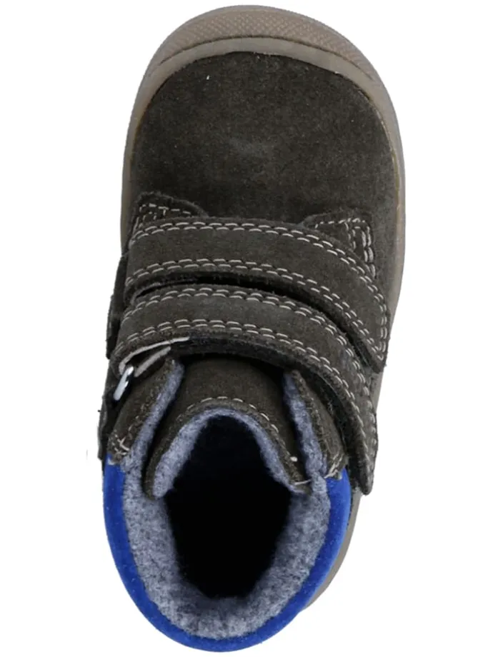 Leder-Sneakers "Maxi" in Anthrazit/ Blau