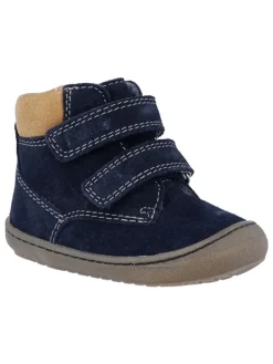 Leder-Sneakers "Maxi" in Dunkelblau/ Beige