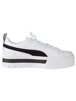 Leder-Sneakers "Mayze" in Weiß/ Schwarz