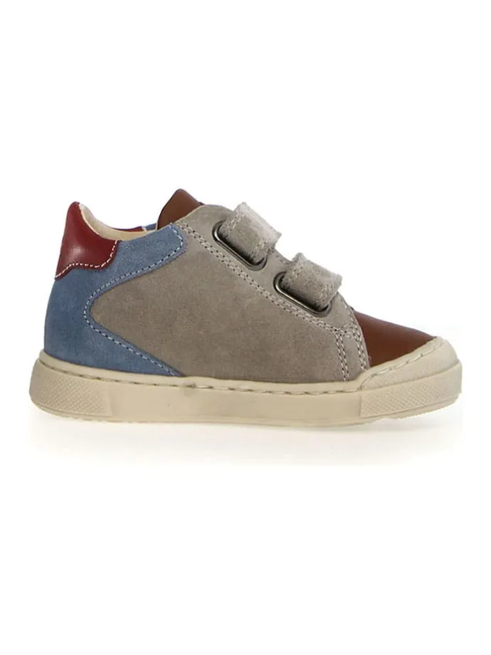 Leder-Sneakers "Nerys" in Blau/ Braun/ Grau