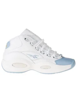 Leder-Sneakers "Question Mid" in Weiß/ Hellblau