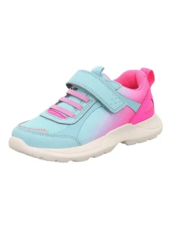 Leder-Sneakers "Rush" in Hellblau/ Pink