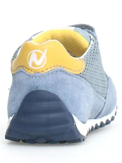 Leder-Sneakers "Sammy 2" in Hellblau/ Gelb