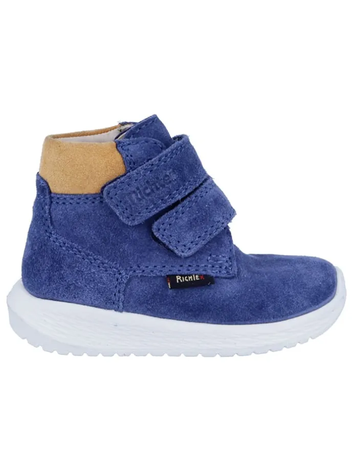 Leder-Sneakers "Timmy" in Blau/ Beige