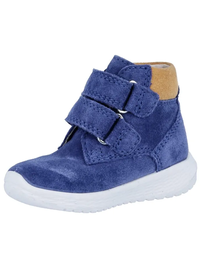 Leder-Sneakers "Timmy" in Blau/ Beige
