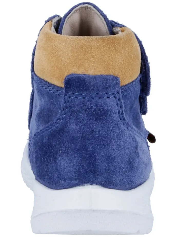 Leder-Sneakers "Timmy" in Blau/ Beige