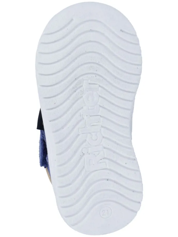 Leder-Sneakers "Timmy" in Blau/ Beige