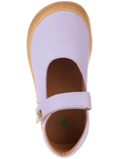 Leder-Spangenballerinas in Lila