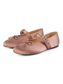 Leder-Spangenballerinas in Pink